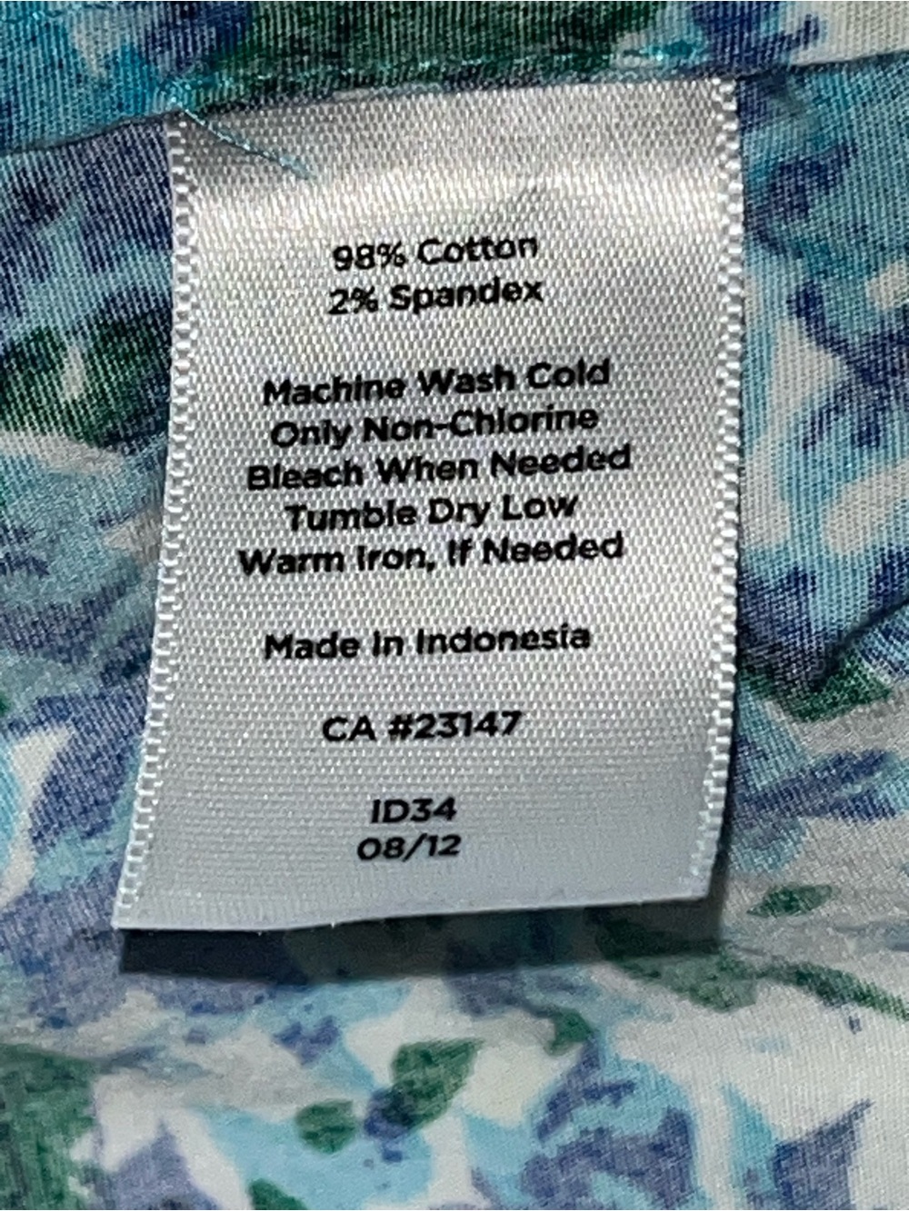 Talbots Sleeveless Faux Wrap Blouse Blue Green Floral Surplice Top Size 12 - Picture 4 of 11